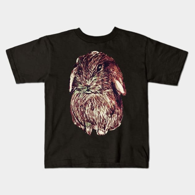 Shy Bun Bean Bunny Kids T-Shirt by YollieBeeArt